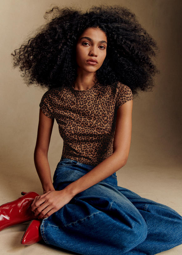 Amil T-Shirt - Leopard Print - Lyocell - S&amp;eacute;zane