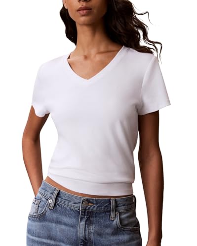 Calvin Klein V-Neck Short Sleeve Tee Bright White