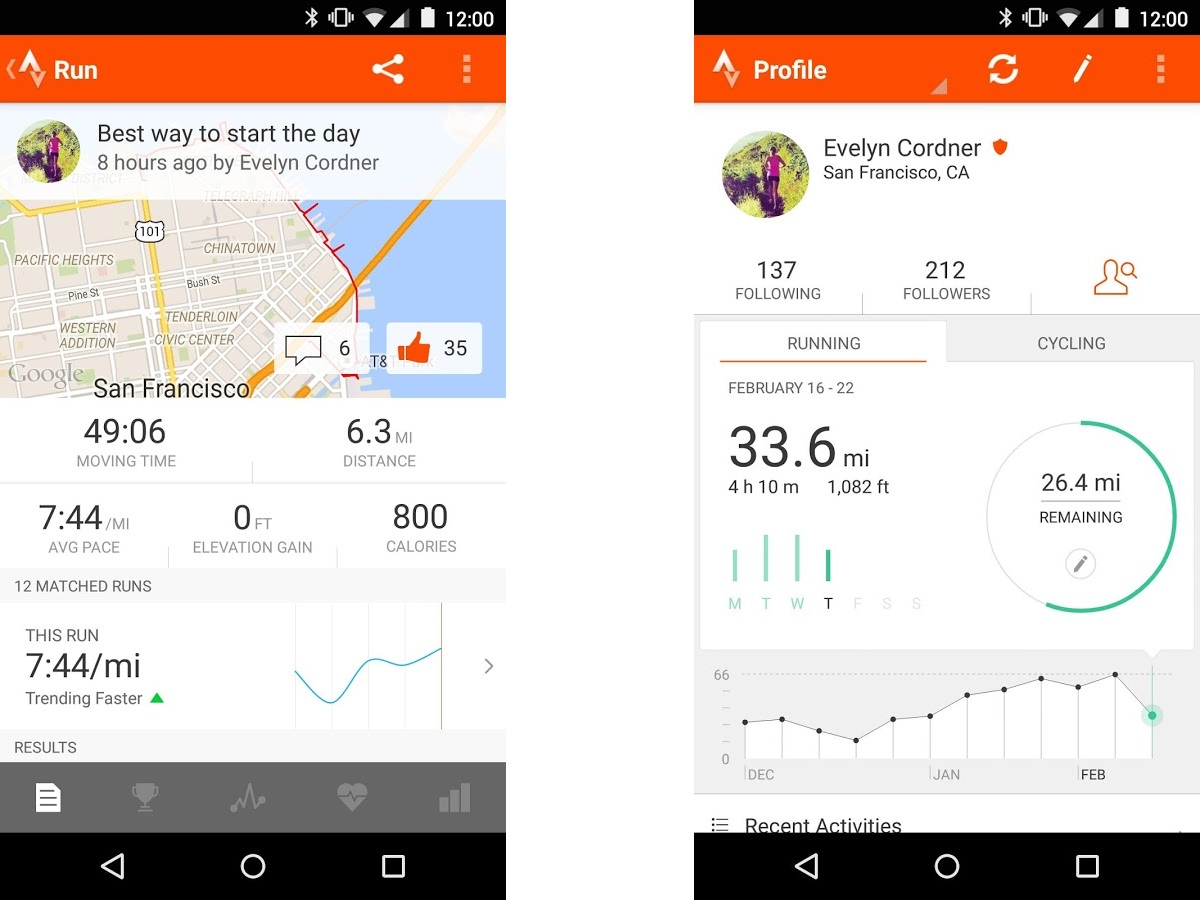 best free android apps: strava