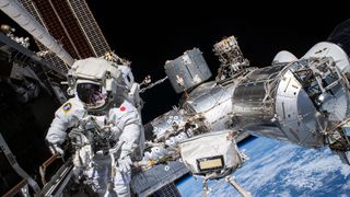 JAXA astronaut Koichi Wakata during his second spacewalk.