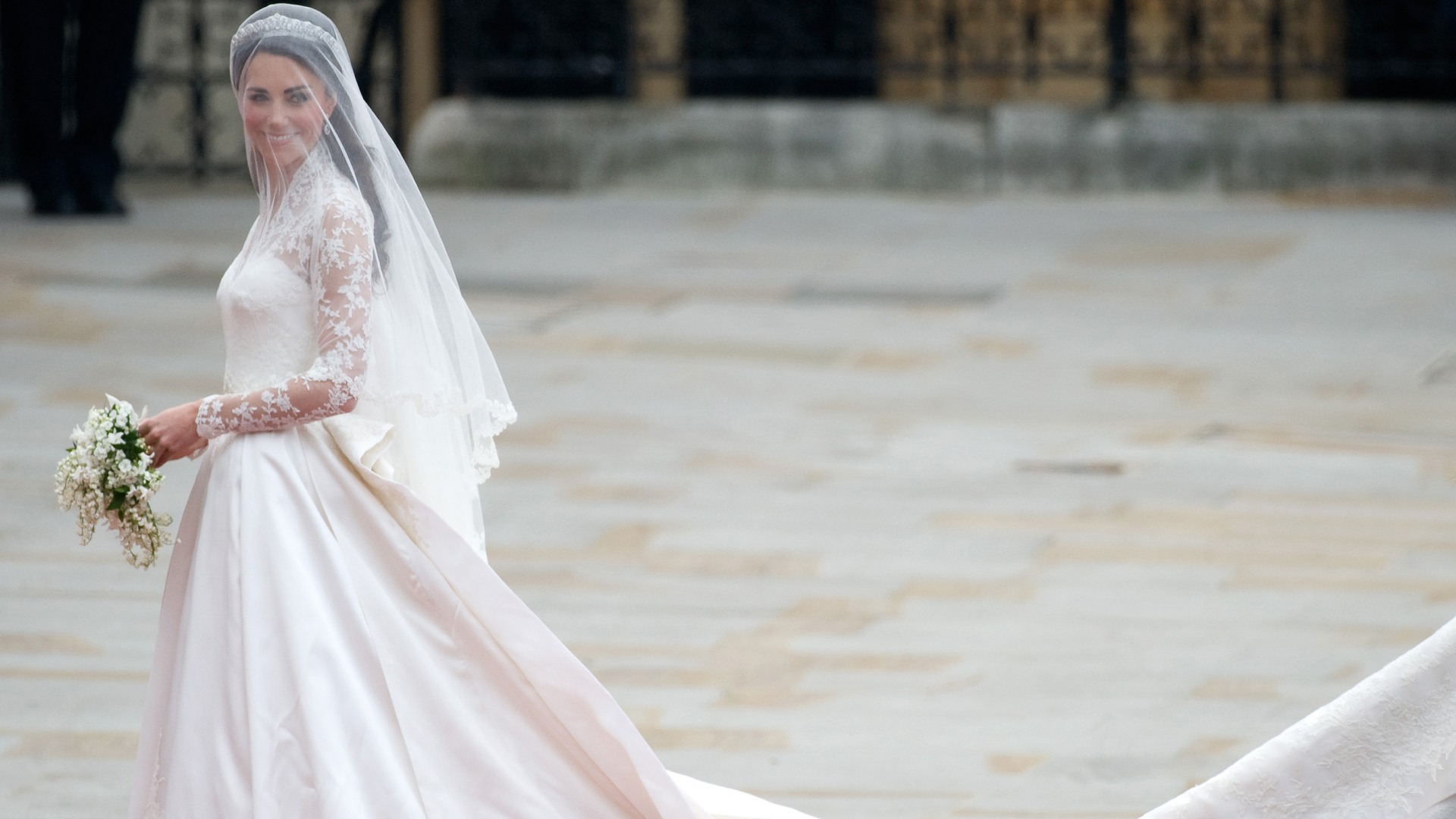 Kate Middleton wearing her wedding dress