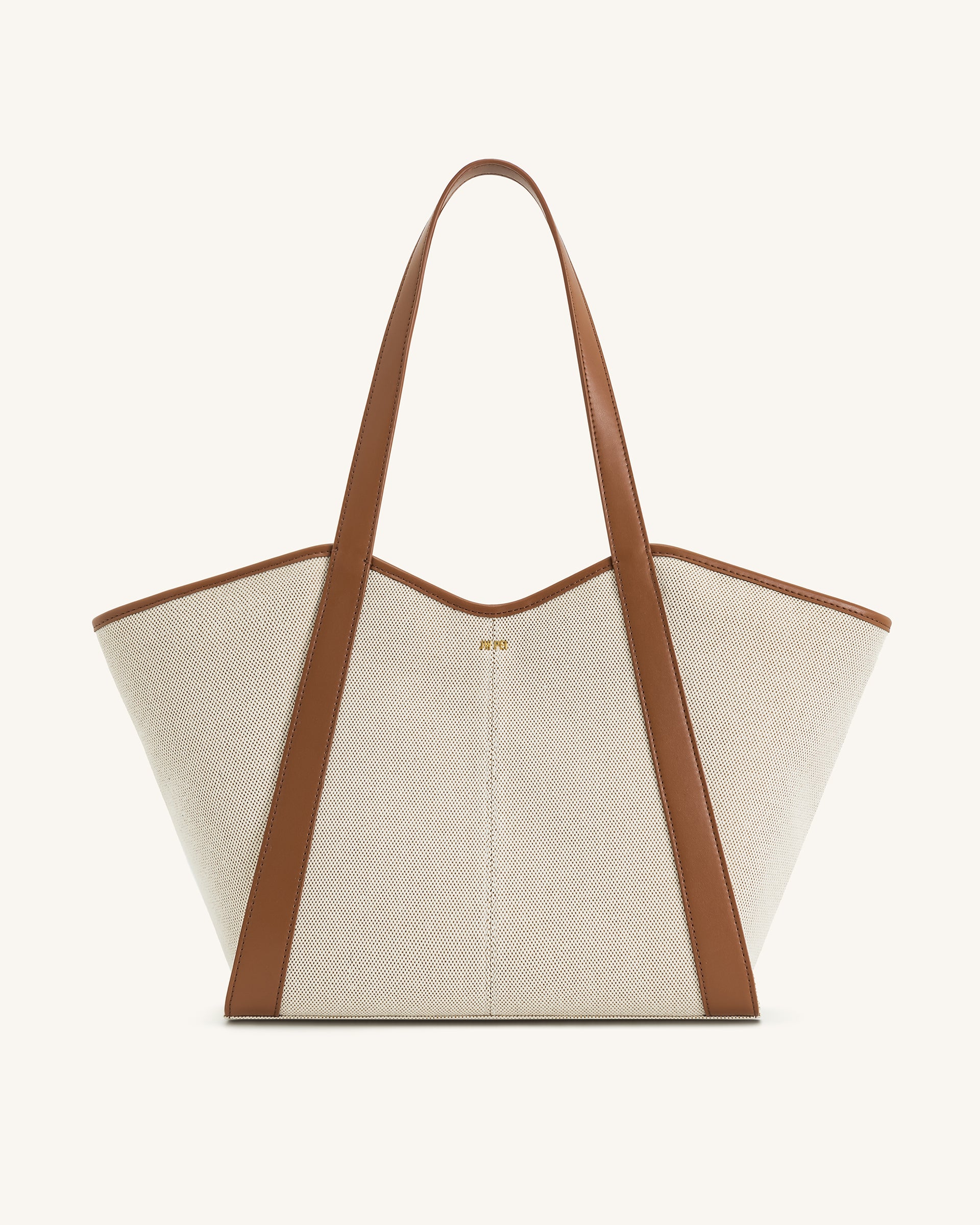 Kiana Large Capacity Tote Bag - Brown Canvas