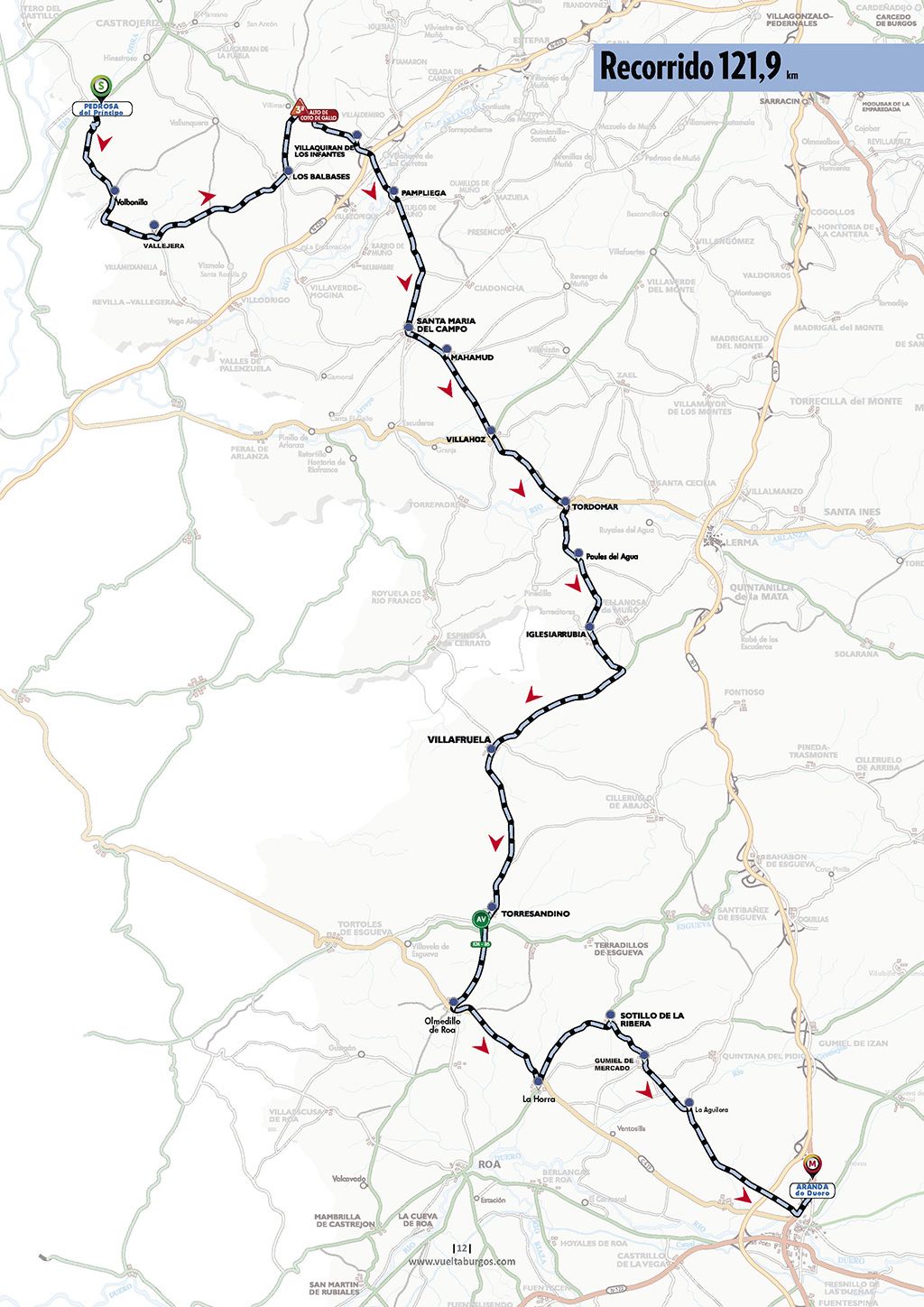Map for stage 1 2022 Vuelta a Burgos Feminas