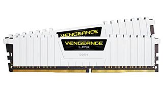 Two Corsair Vengeance LPX RAM from the front against a white background