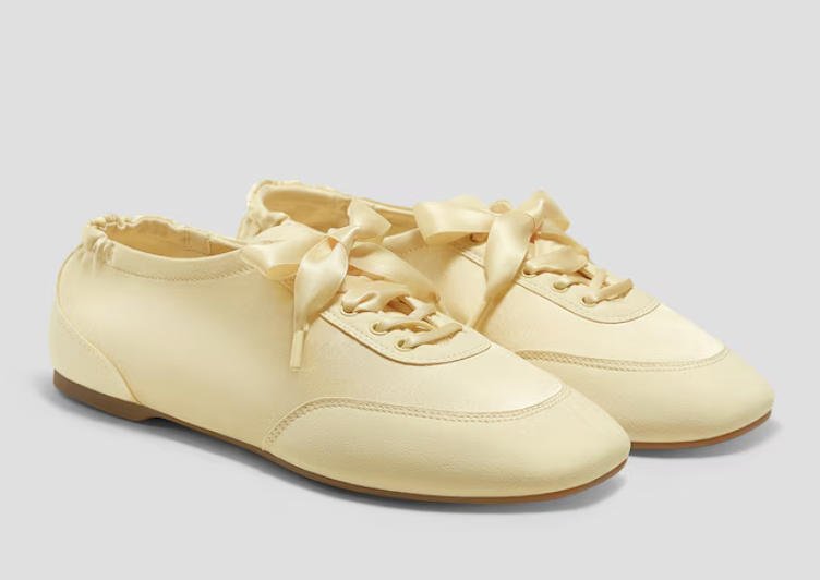 Vivaia, Square-Toe Lace-Up Satin Sneakerina (Cristina)
