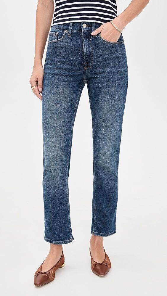 Good American Good Icon Straight Ankle Jeans