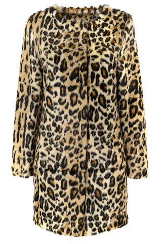 Faux fur leopard print coat, 2014