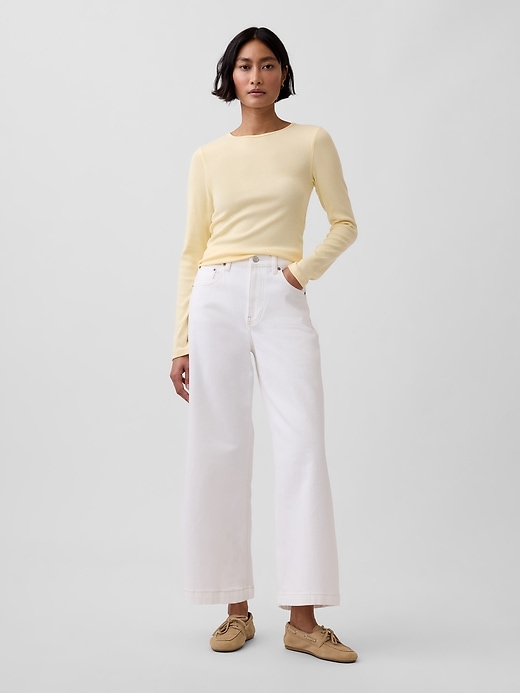 High Rise Stride Wide-Leg Ankle Jeans