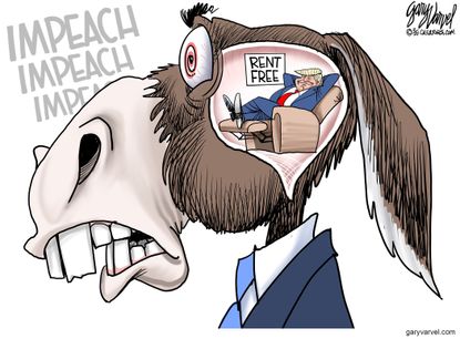 Political Cartoon U.S. democrats trump impeachment
