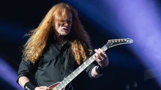 Dave Mustaine onstage with Megadeth in 2025