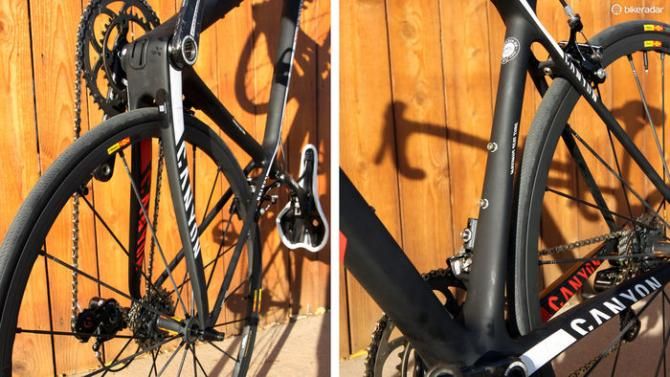 The broad chainstays and very wide seat tube contribute to the ultra-stout rear end