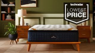 DreamCloud sales and deals, featuring a DreamCloud Premier Rest mattress on a bed in a bedroom