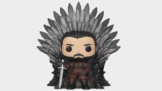 Jon Snow sitting on the Iron Throne Funko POP! figure
