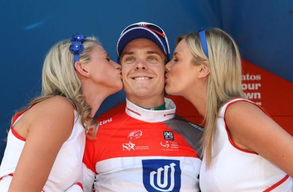 David Kemp (UniSA) on the podium after a big day out in the break.