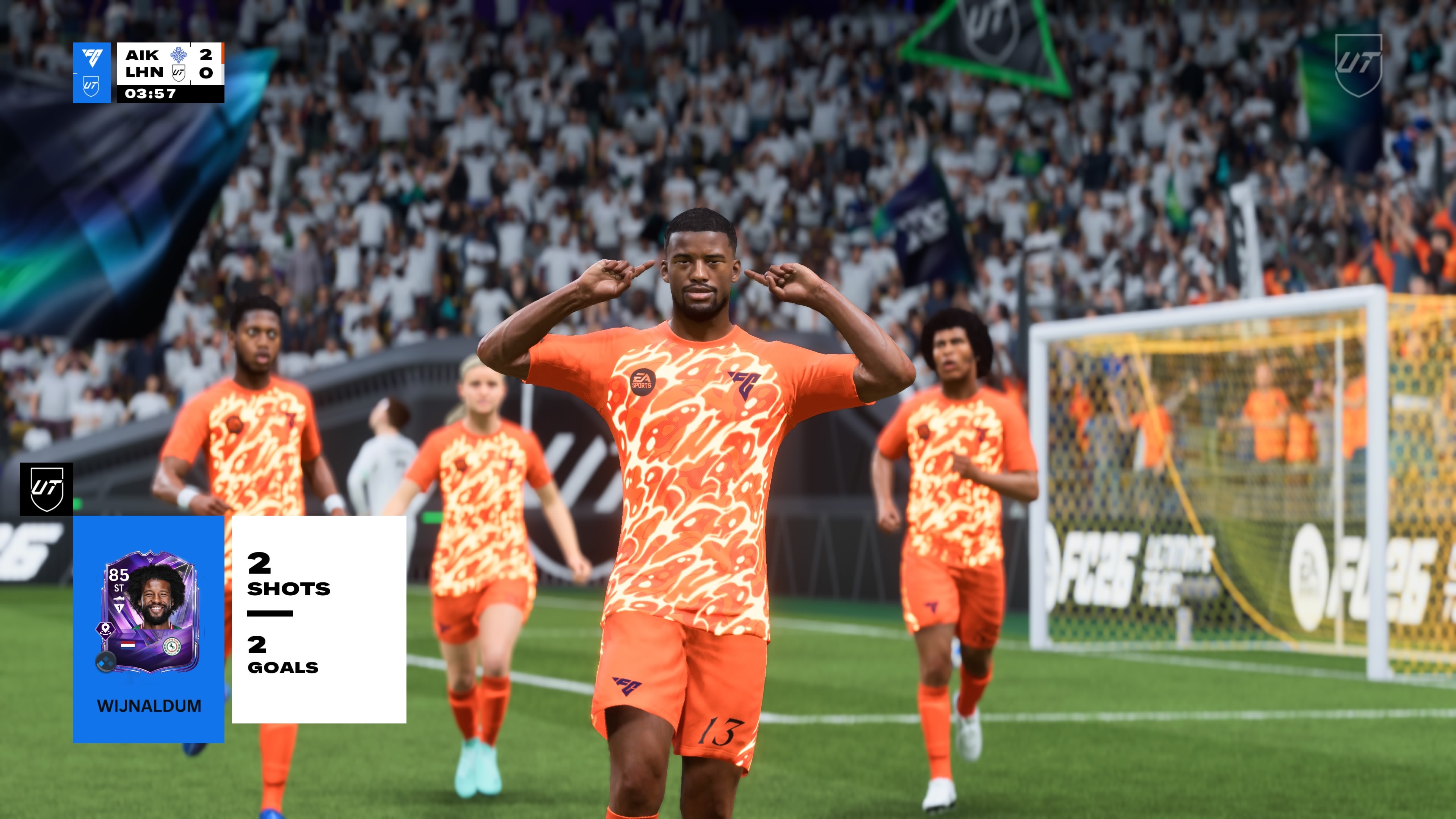 Scoring a goal in FC 26 with Pro Live Wijnaldum