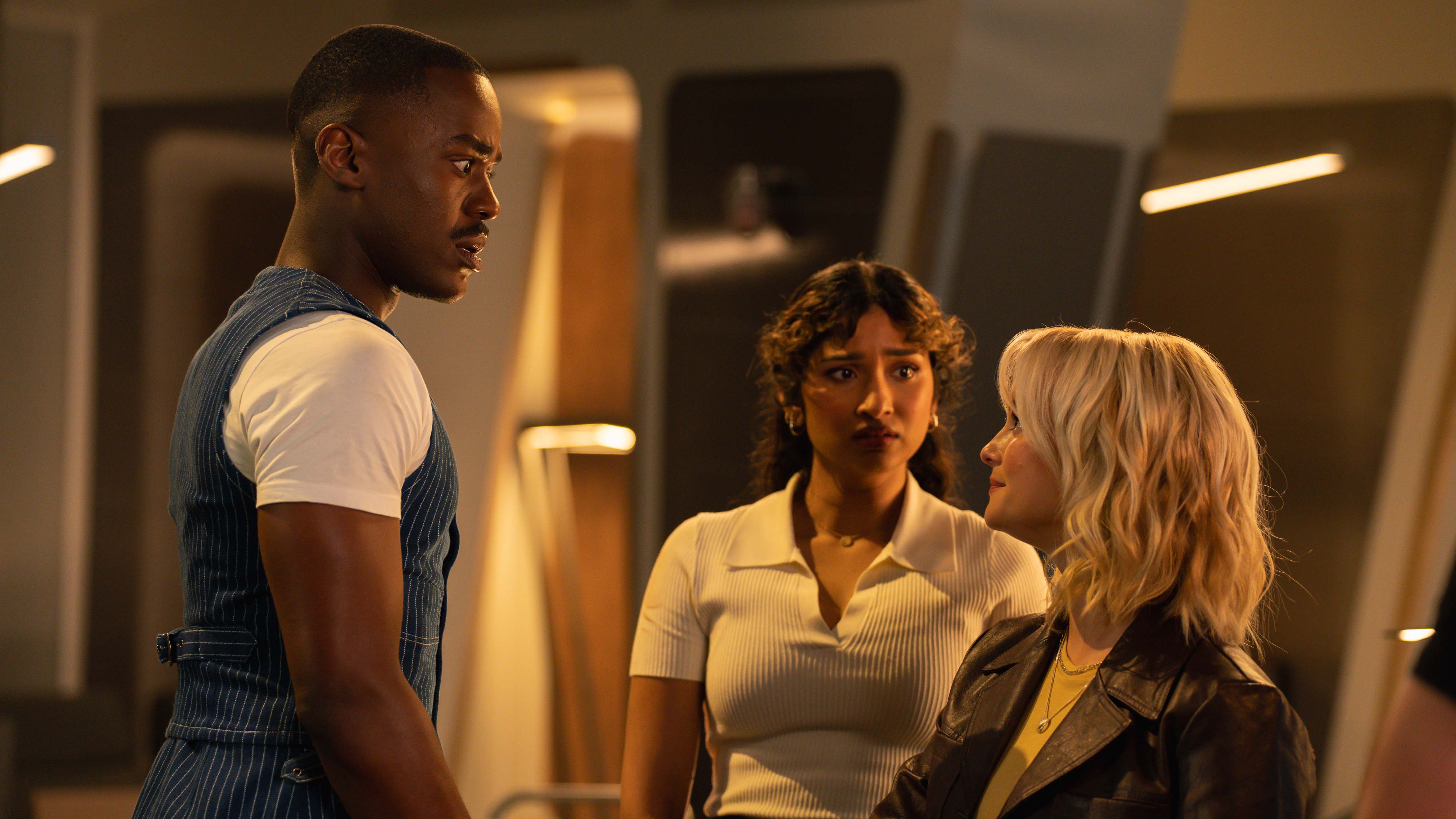People: The Doctor (NCUTI GATWA), Belinda (VARADA SETHU) & Ruby Sunday (MILLIE GIBSON)