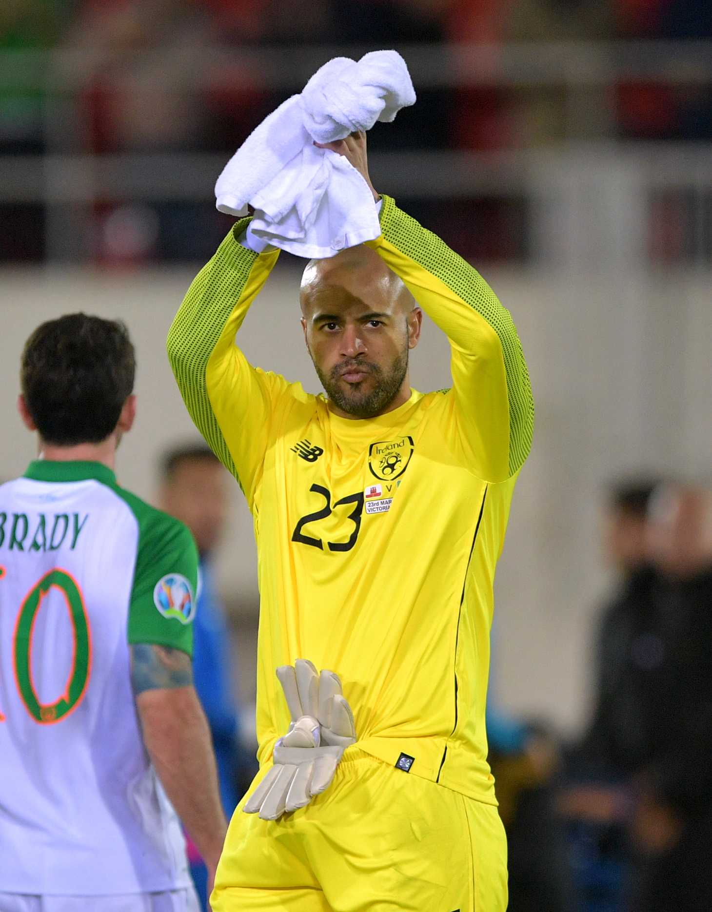 Republic of Ireland keeper Darren Randolph made a vital save in Gibraltar