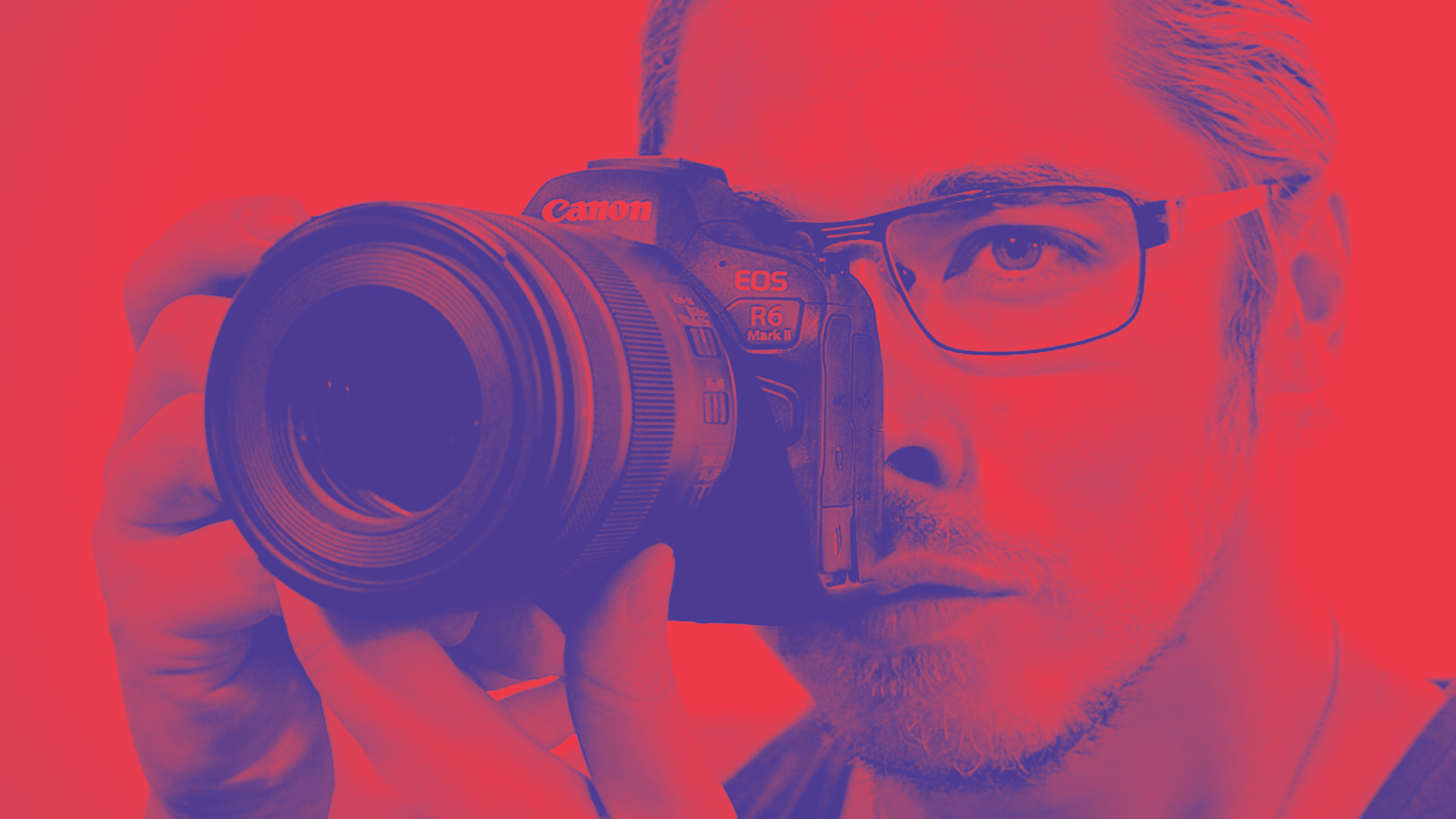 Duotone image of James Artaius using a Canon EOS R6 Mark II