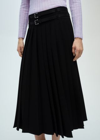 Double Belted Pleated Skirt - Women | Mango United Kingdom