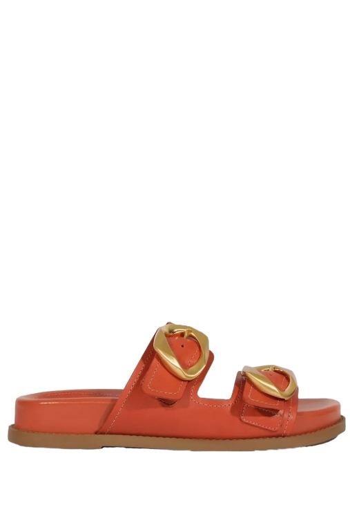 Olga Sporty Sandal - 5 / Orange / Leather