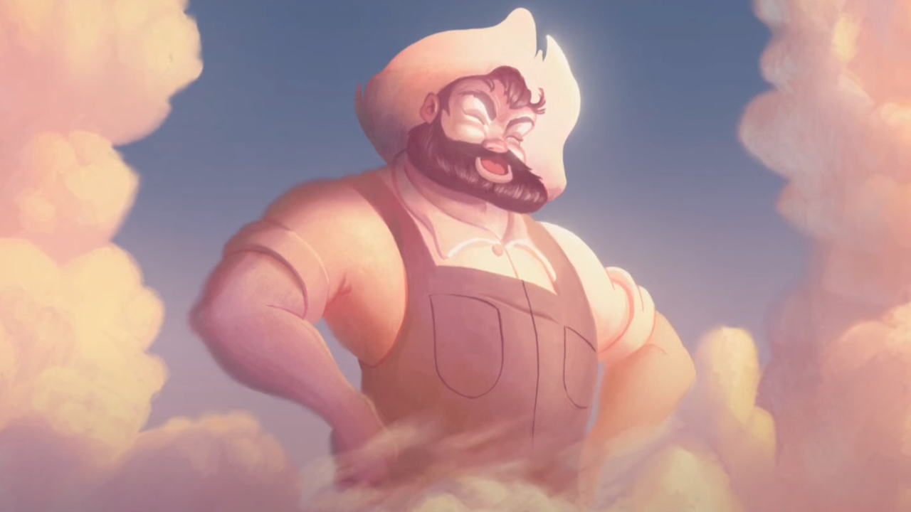 Farmer Jim in the clouds in The Day the Earth Blew Up: A Looney Tunes Movie
