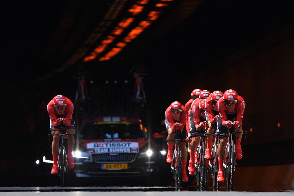 Chad Haga in the Team Sunweb line up for the 2019 Tour de France team time trial