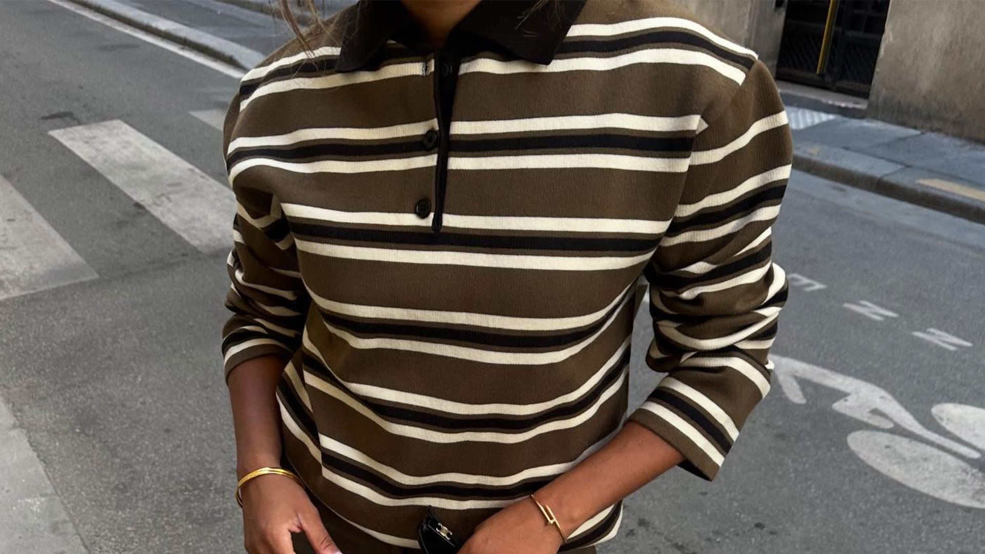 @slipintostyle outfit photo in Frankie Shop polo sweater