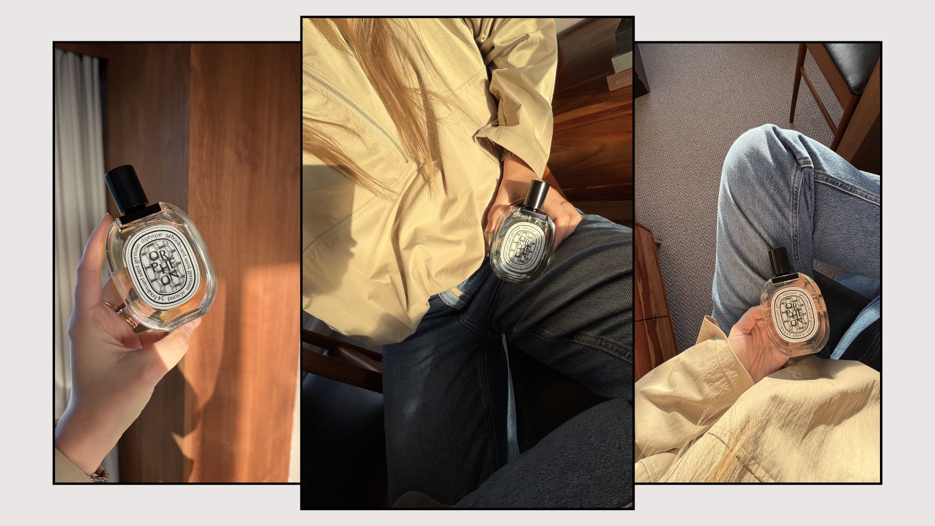 Shannon Lawlor holding Diptyque Orph&eacute;on Eau de Toilette