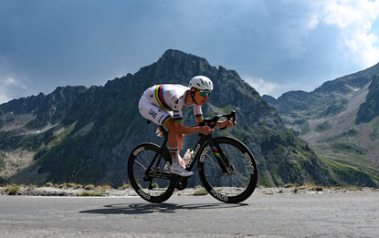 UAE Team Emirates - XRG's Slovenian rider Tadej Pogacar cycles in the descent of Col du Tourmalet during the 6th stage of the 113th edition of the Tour de France cycling race