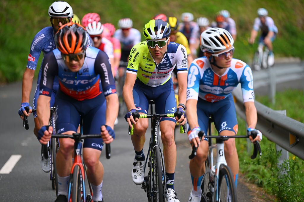 EIBAR SPAIN APRIL 06 Rein Taaramae of Estonia and Team Intermarche Wanty competes in the breakaway during the 63rd Itzulia Basque Country 2024 Stage 6 a 1378km stage from Eibar to Eibar UCIWT on April 06 2024 in Eibar Spain Photo by Tim de WaeleGetty Images