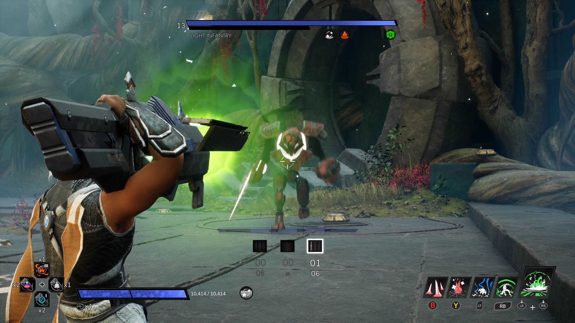Aiming a cannon at an enemy in Empyreal