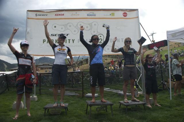 The womens podium at the Park City Point to Point