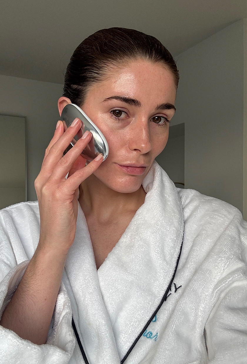 Beauty editor Eleanor Vousden testing the Ziip Halo device