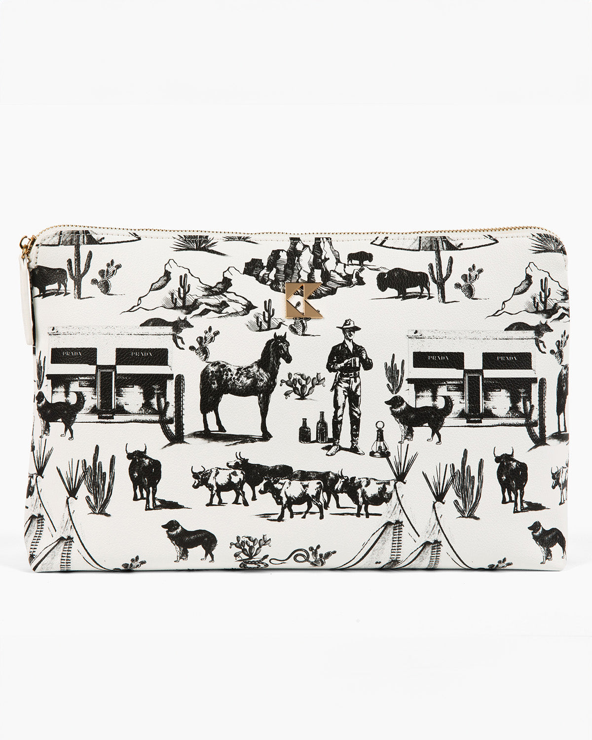 The Oversized Accessory Bag in Marfa Toile