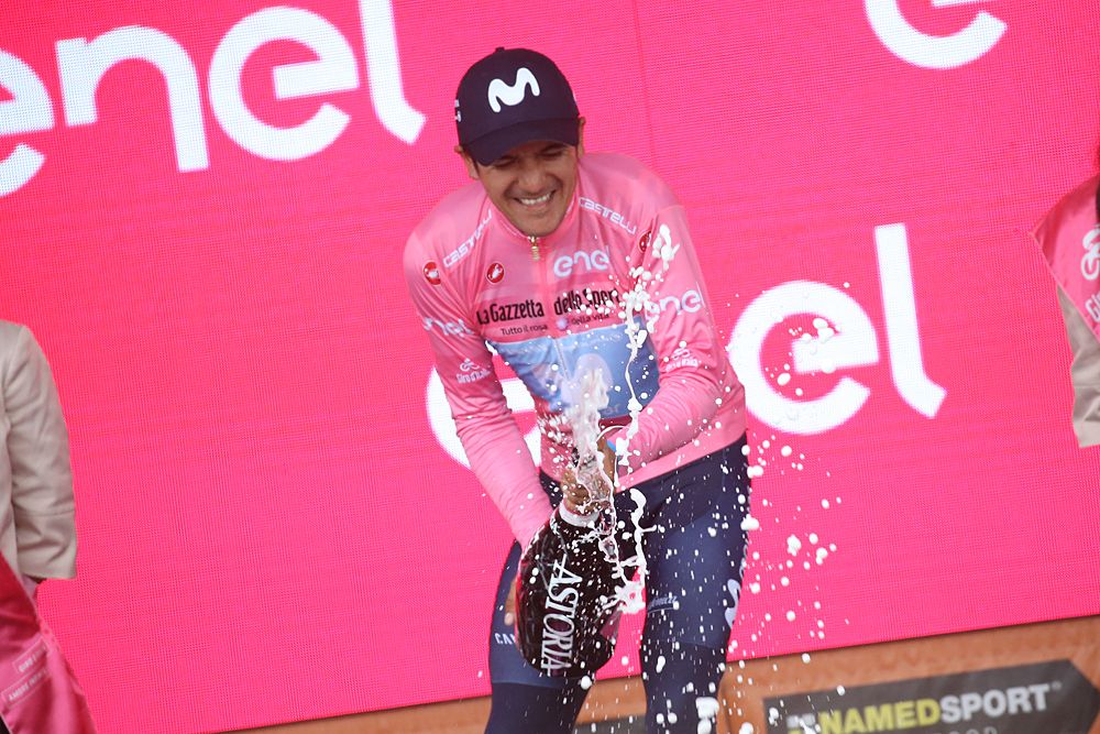 Richard Carapaz (Movistar) leads the overall classification after stage 18 at the Giro d'Italia
