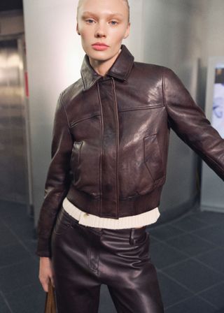 Leather Bomber Jacket - Women | Mango Usa