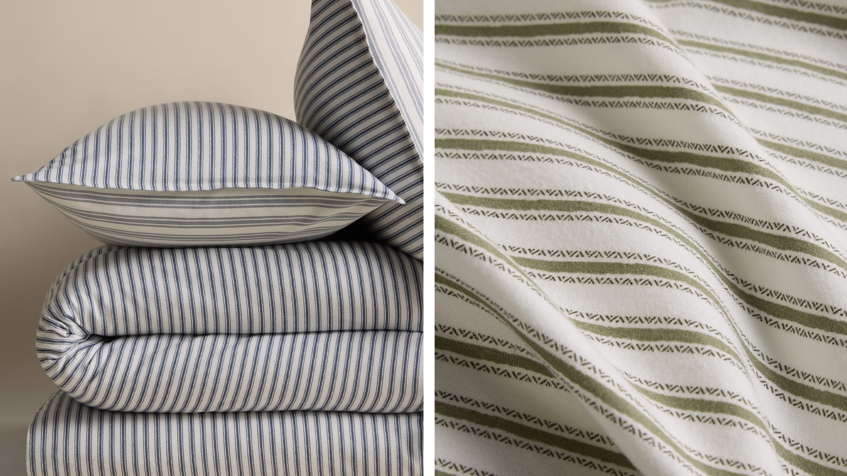 M&amp;S Brushed Cotton Striped bedding set