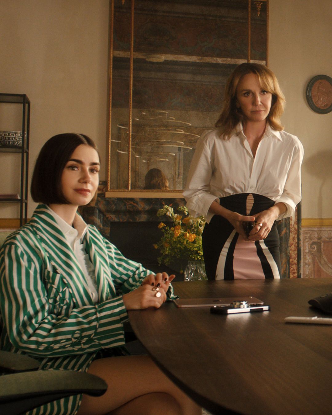 Still of Sylvie from Emily in Paris.