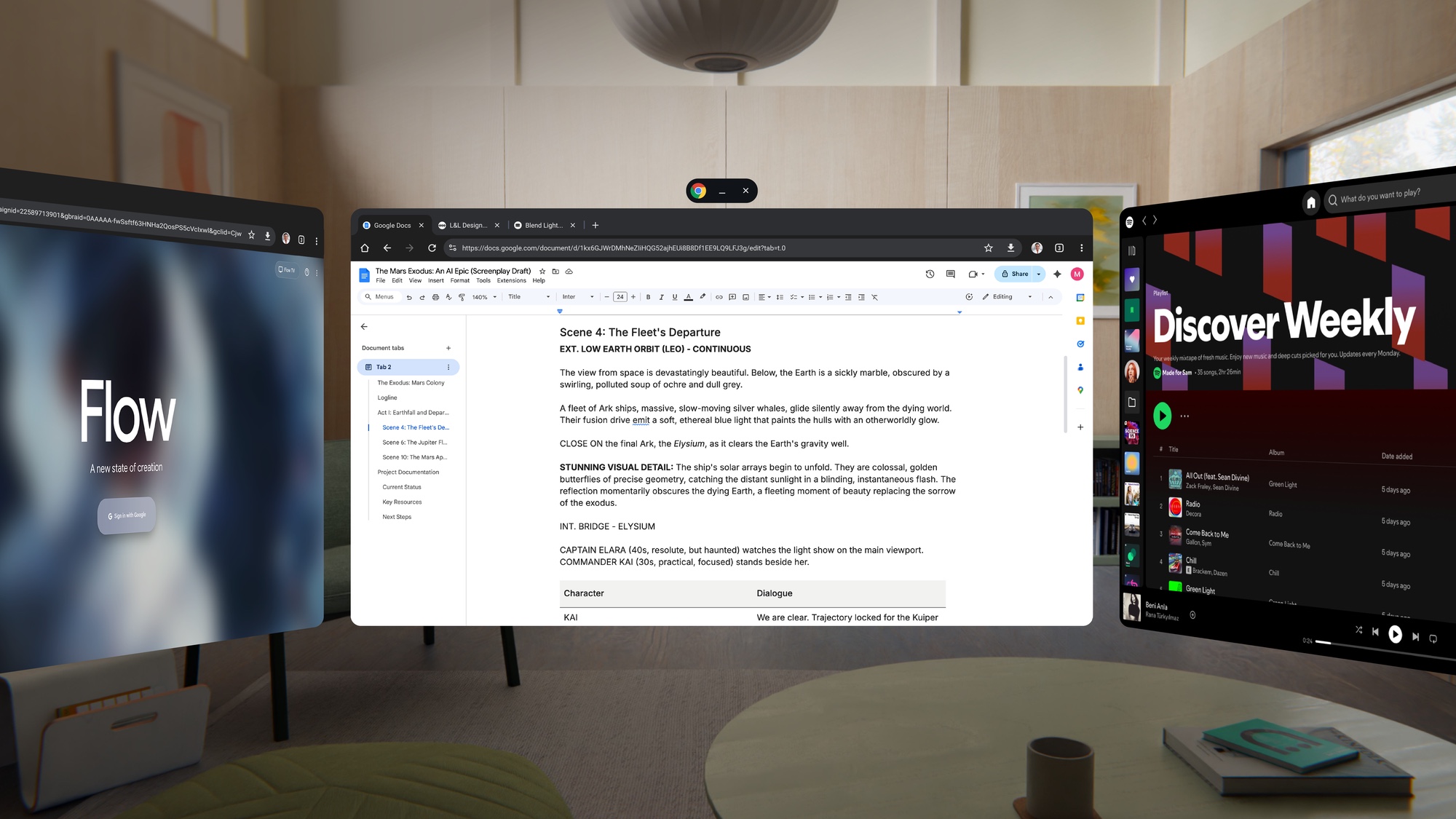 Android XR interface on Galaxy XR headset