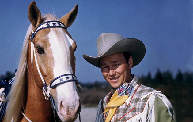 Roy Rogers, an American actor and singer and his horse, Trigger.