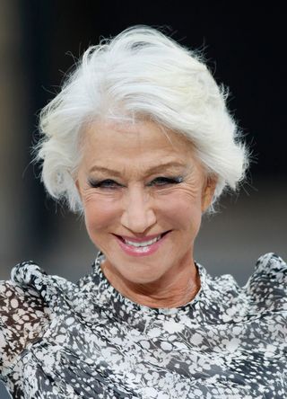 Helen Mirren walks the runway during the "Le Defile L'Oreal Paris" Show as part of Paris Fashion Week on September 28, 2019 in Paris, France