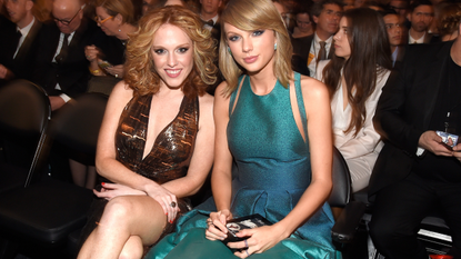 Singer-songwriter Taylor Swift (R) and Abigail Anderson attend The 57th Annual GRAMMY Awards at the STAPLES Center on February 8, 2015 in Los Angeles, California. 