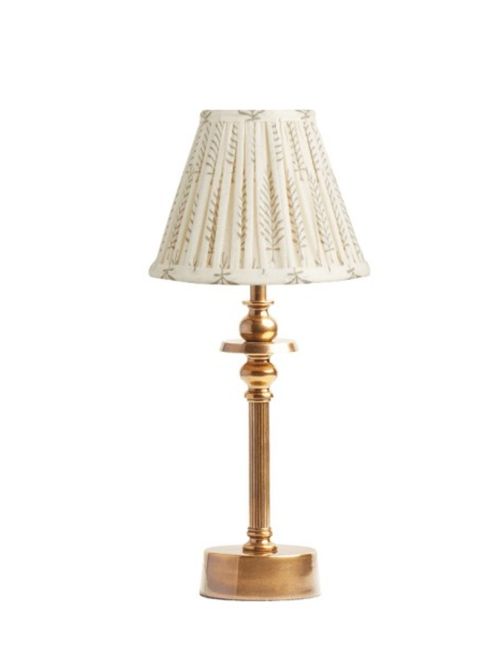 Phileas rechargeable table lamp finished in antique brass