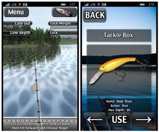 iFishing Casting and Tackle Screens