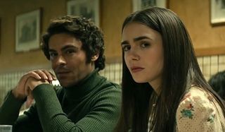 Zac Efron as Ted Bundy and Lily Collins as Elizabeth Kloepfer in Netflix's Extremely Wicked, Shockin