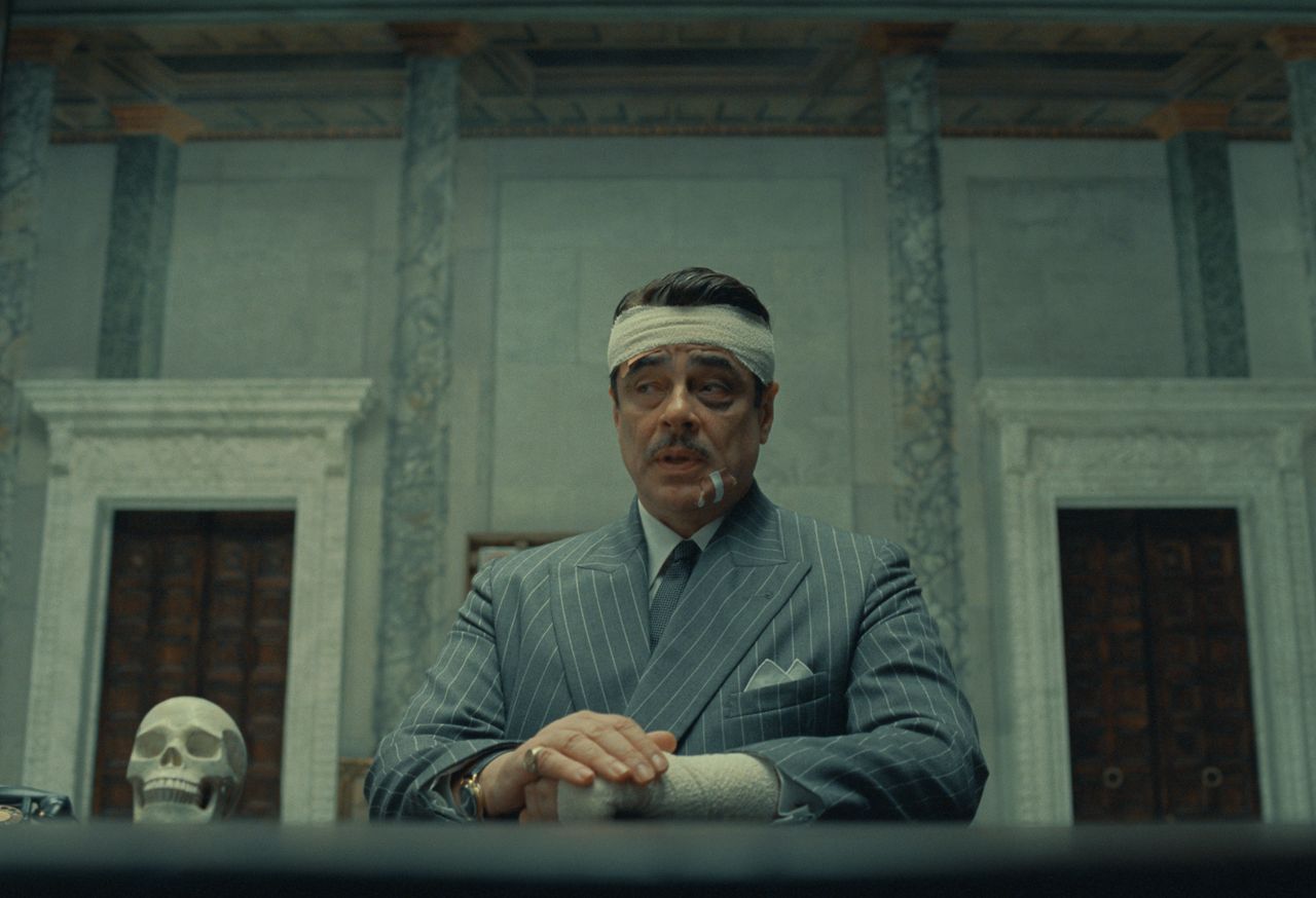 Benicio Del Toro as Zsa-Zsa Korda in director Wes Anderson's "THE PHOENICIAN SCHEME"