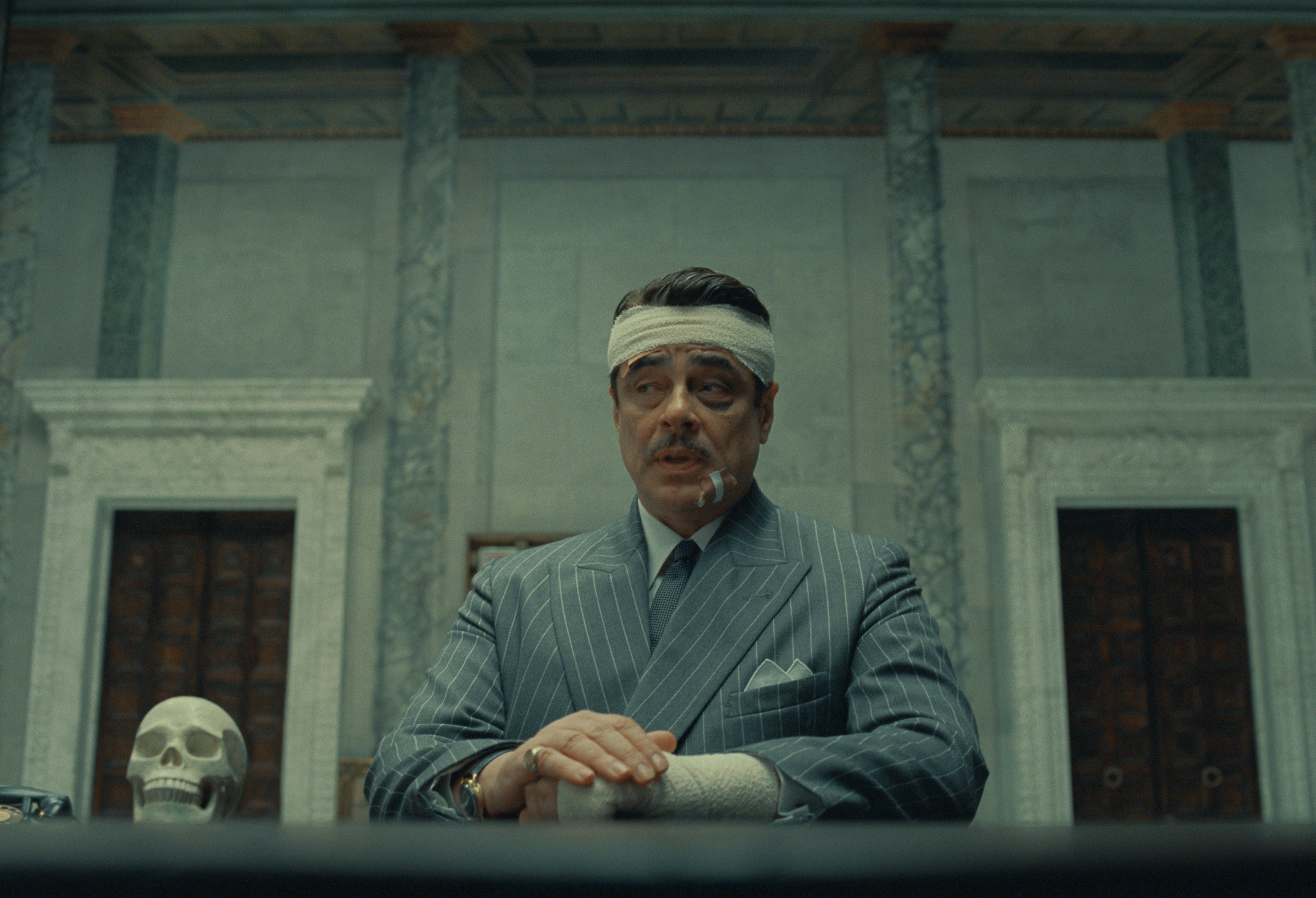 Benicio Del Toro as Zsa-Zsa Korda in director Wes Anderson's "THE PHOENICIAN SCHEME"
