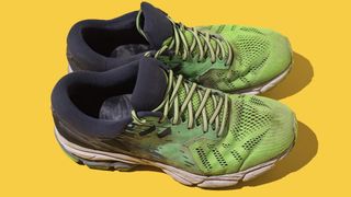 worn running shoe