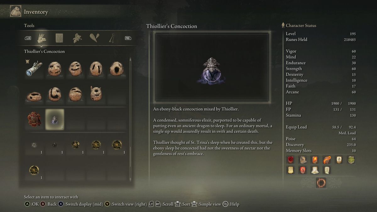 Elden Ring Thiollier quest - Thiollier's Concoction