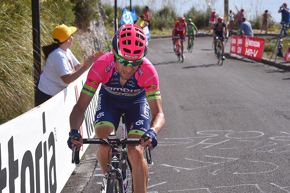 Diego Ulissi (Lampre-Merida) drops his breakaway companions during the Giro's stage 4.